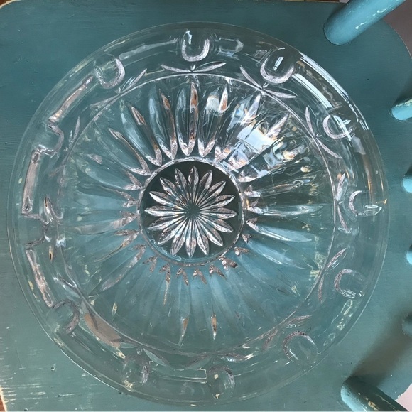 Block Clear Crystal Tulip Pattern hostess serving‎ fruit salad bowl dessert dish - Picture 8 of 9